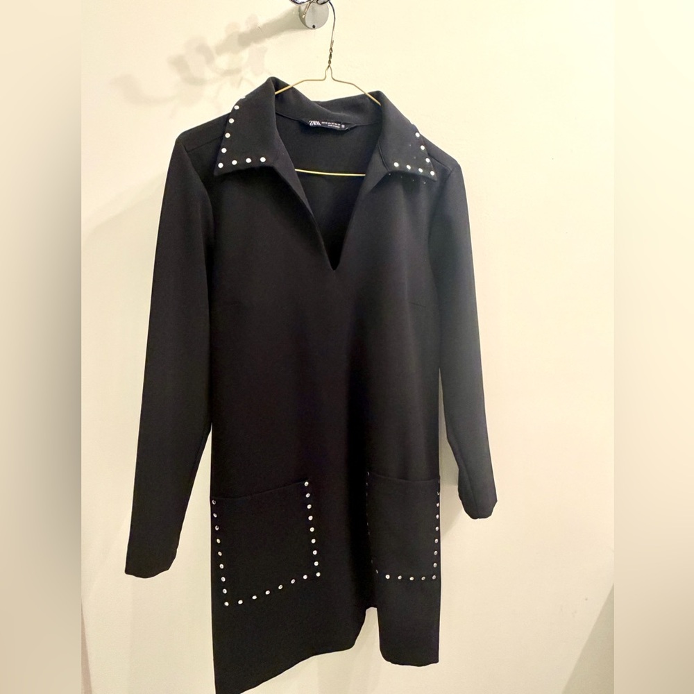 Zara Black Dress with Studded Details